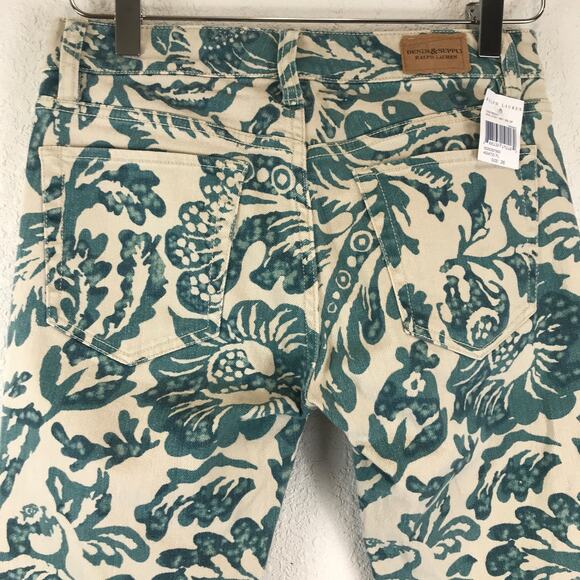 NWT Denim & Supply Ralph Lauren Asiatic Floral Print Ankle Zip Festival Jeans 26 - Picture 4 of 10